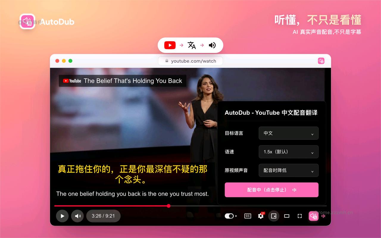AutoDub - YouTube 中文配音·视频翻译 | Dubbing_0.7.2_image_3